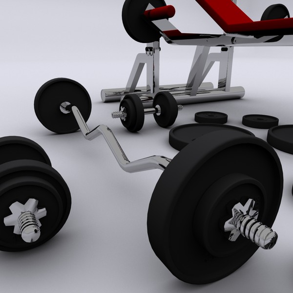 3d realistic exercise machine bench press - Workout Bench by Working Lens Productions